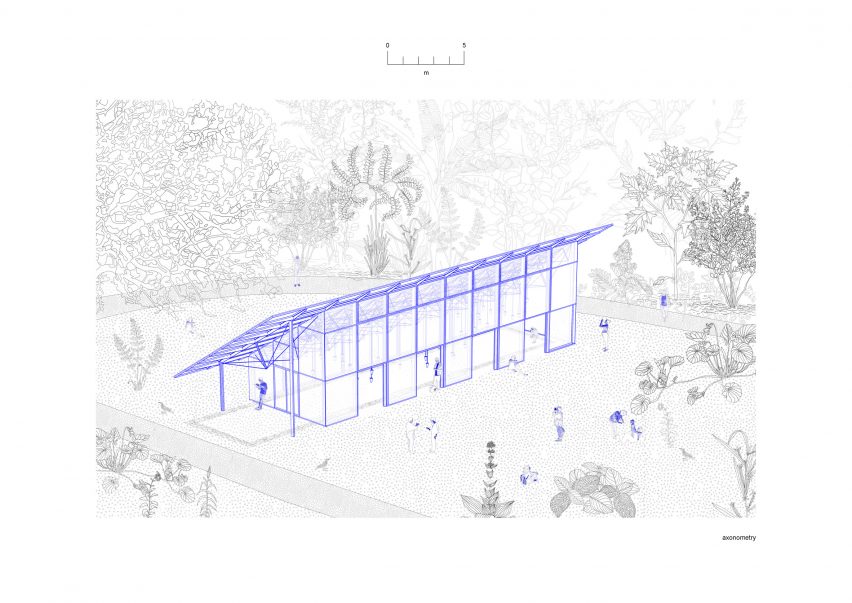 Drawing of Mendell's Greenhouse