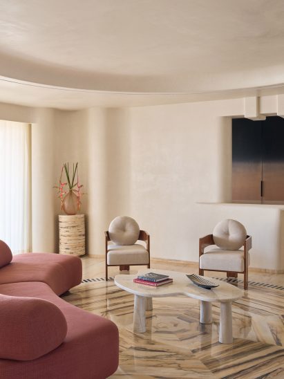 Upstairs living room in residence in Bangalore by FADD Studio