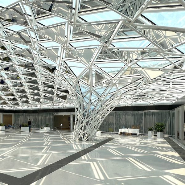 Glass canopy at Buffalo AKG art Musem