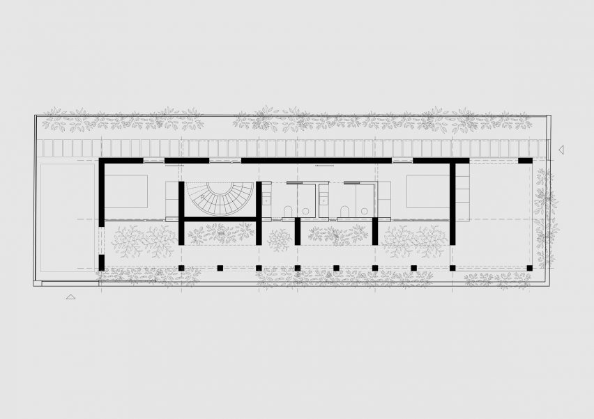 Ground floor plan of Na Mine House