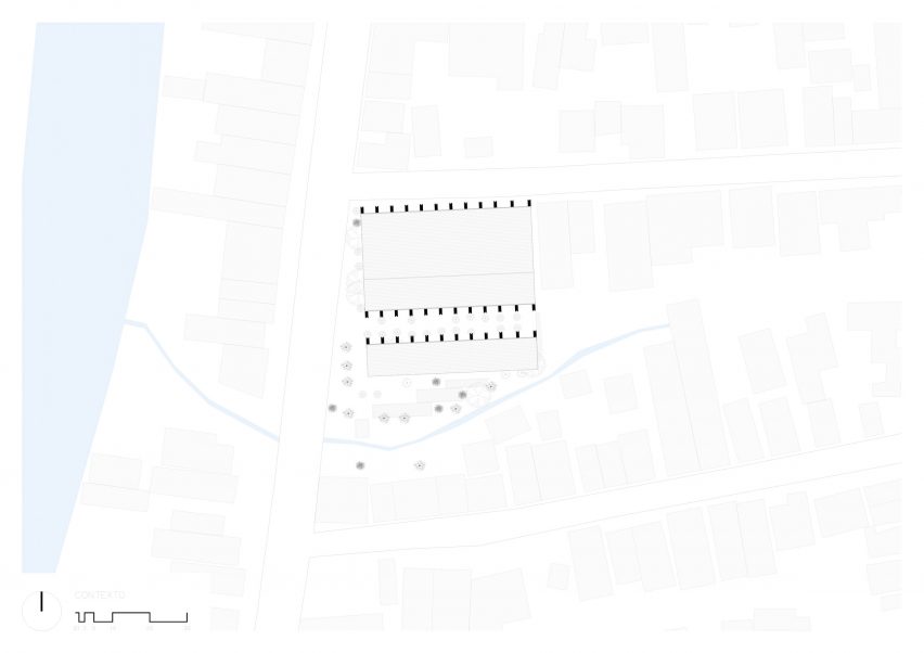 Site plan of the Casa de Musica school by Colectivo C733
