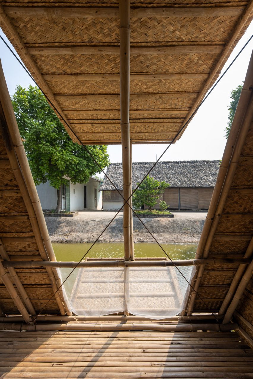 Interior of Floating Bamboo House by H&P Architects