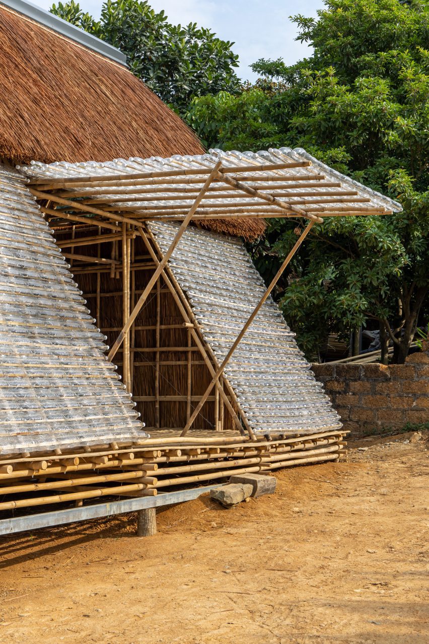 Exterior of Floating Bamboo House by H&P Architects