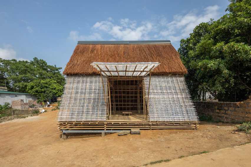 Exterior of Floating Bamboo House by H&P Architects