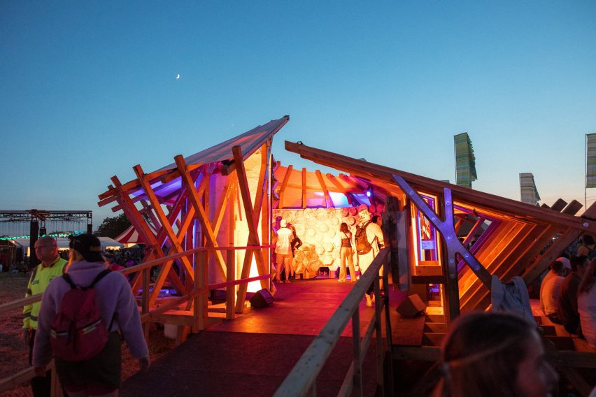 Glastonbury's mushroom mycelium pavilion