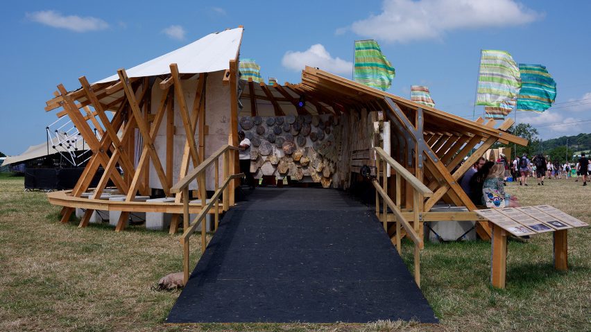Glastonbury's mushroom mycelium pavilion
