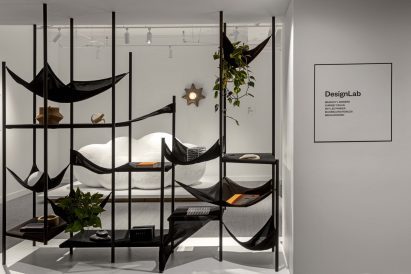 Fragmented shelving with fabric shelves