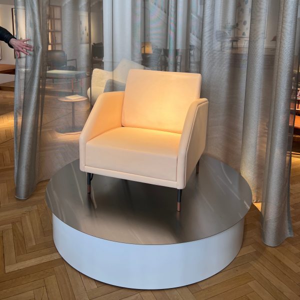 leather chair on podium at 3 Days of Design
