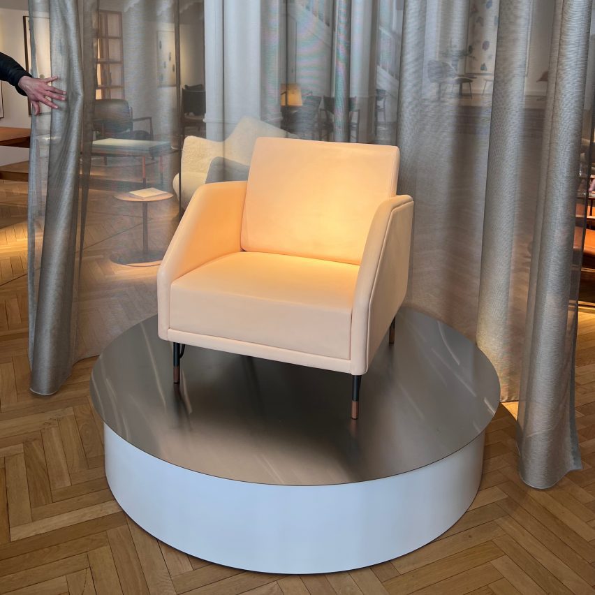 leather chair on podium at 3 Days of Design