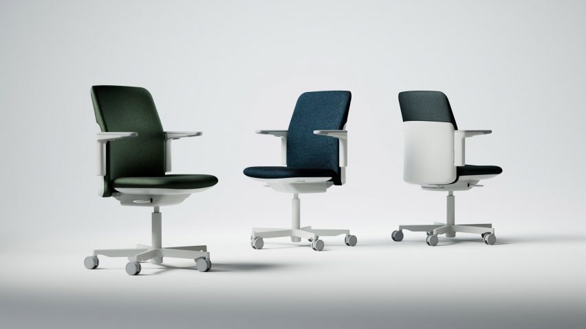 Green, blue and grey Path office chairs by Humanscale