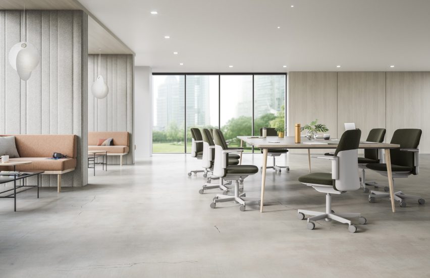 Green Path chairs in an open-plan office
