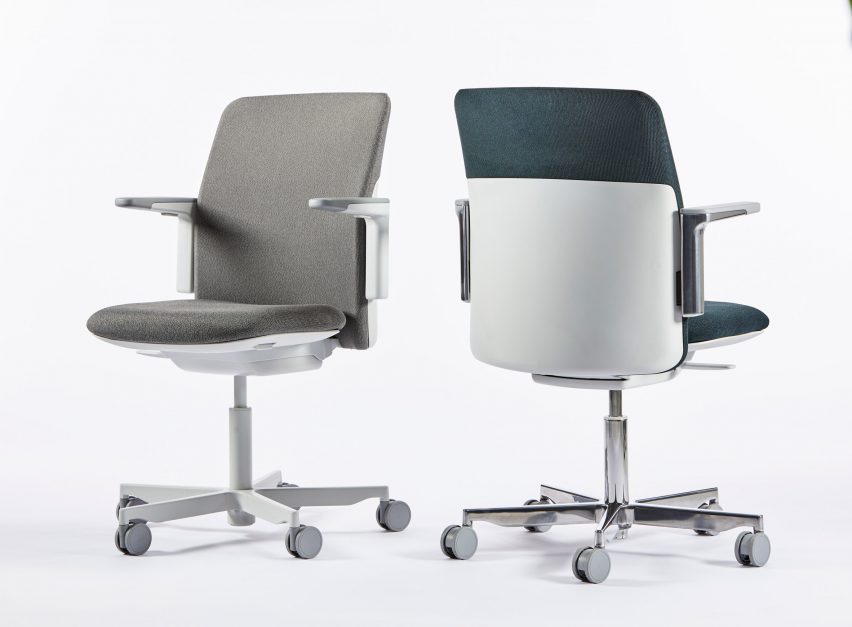 Grey and navy Path office chairs by Humanscale