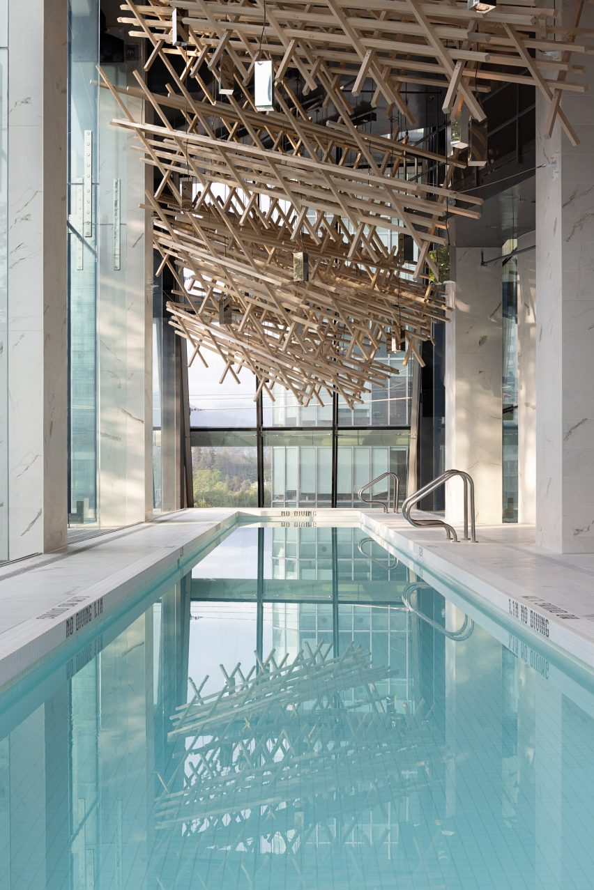 Pool in Kengo Kuma Vancouver skyscraper