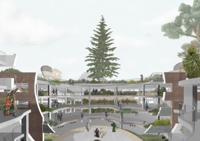 Visualisation showing a multi-storey car park