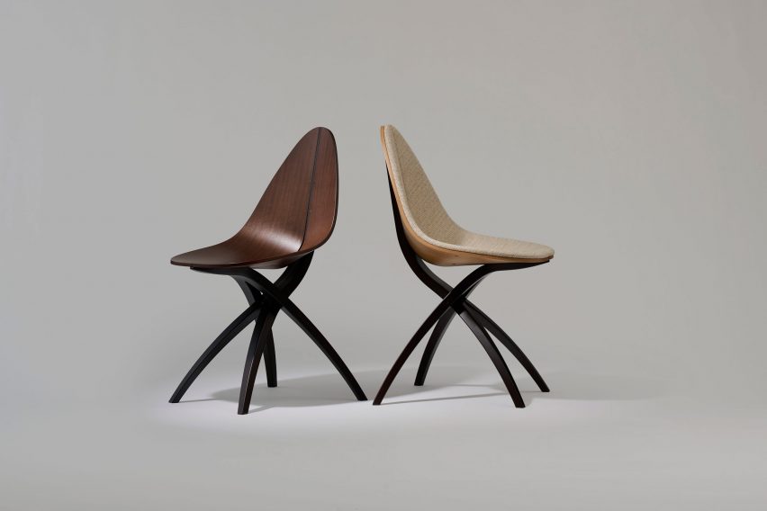 Two wooden Edaha chairs by Koyori