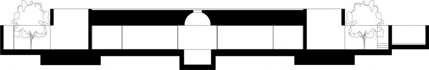 Section of La Casa de los Olivos in Valencia by Balzar Arquitectos