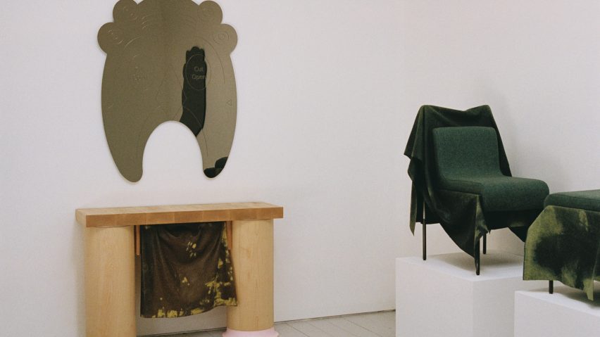 Chairs with resin covered wool