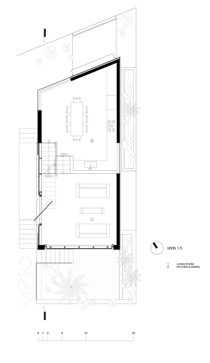 Guesthouse level 1.5 floor plan