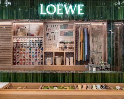 Loewe ReCraft store in Osaka preserves and repairs the brand's leather goods