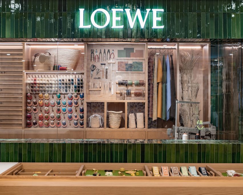 Loewe ReCraft store in Osaka preserves and repairs the brand's leather goods