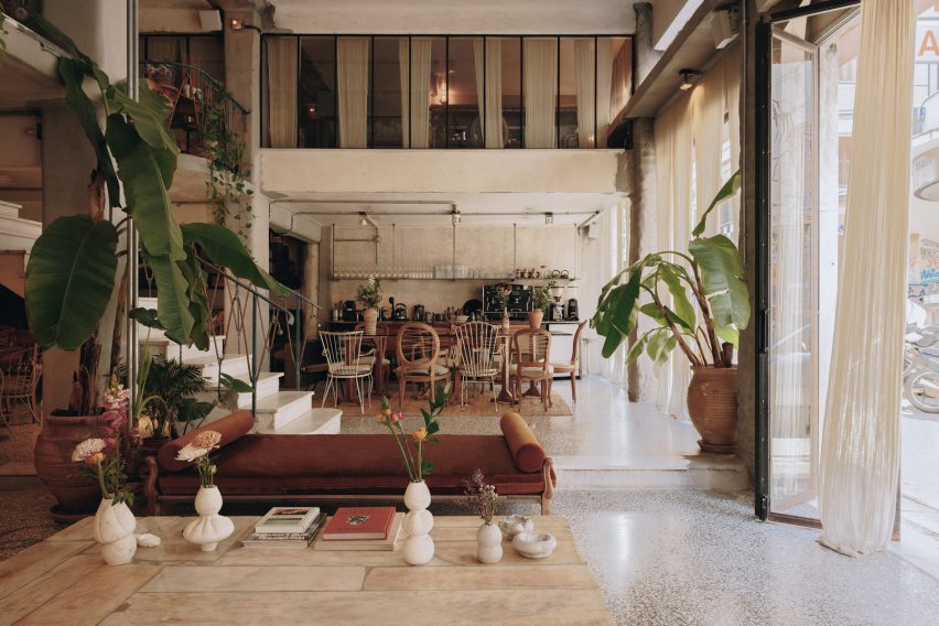 Lobby lounge at Mona Athens hotel
