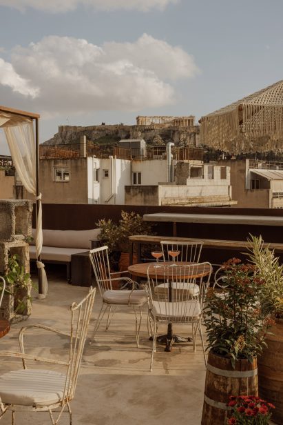 Acropolis view from Mona Athens rooftop
