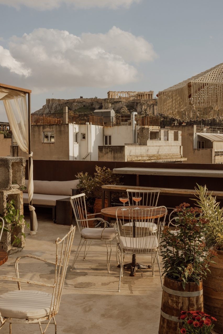 Acropolis view from Mona Athens rooftop