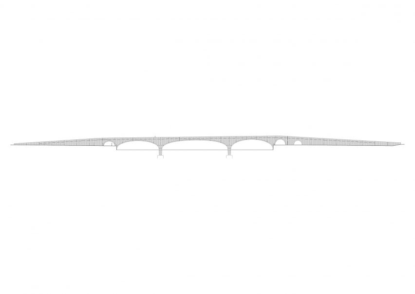 Elevation of New Aare Bridge by Christ & Gantenbein