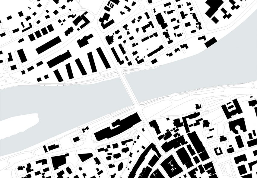 Site plan of New Aare Bridge by Christ & Gantenbein