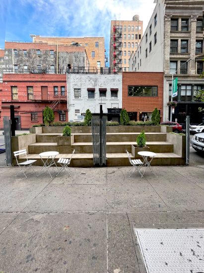 Foreigner Coffee outdoor dining shelter in New York City