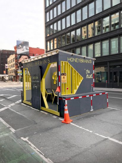 Honeybrains outdoor dining shelter in New York City
