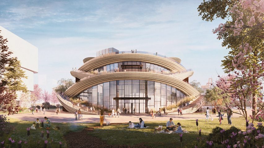 Visual of the Orbit exhibition hall by Heatherwick Studio
