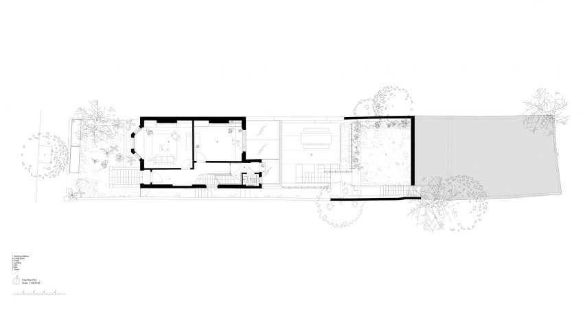 First floor plan of Pigment House by Unknown Works