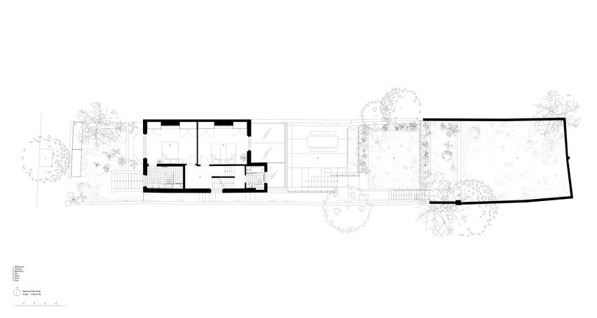 Second floor plan of Pigment House by Unknown Works