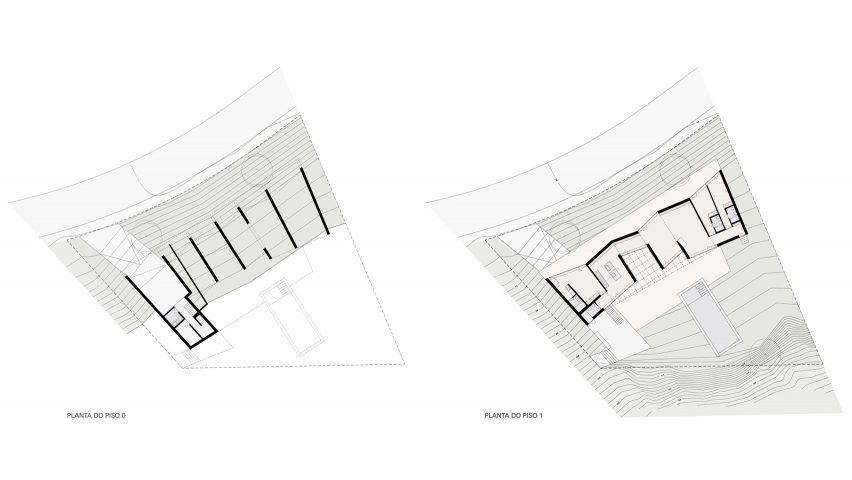 Floor plans of Pura Comporta vacation villa by Falcão de Campos