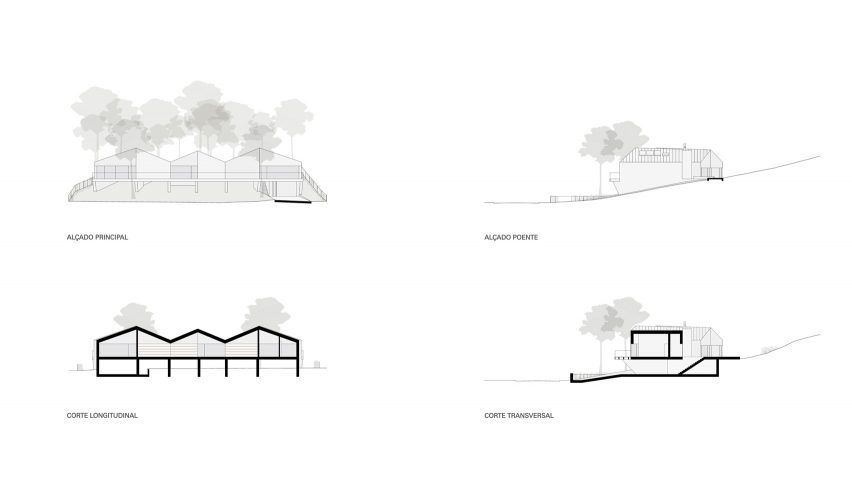 Sections of Pura Comporta vacation villa by Falcão de Campos