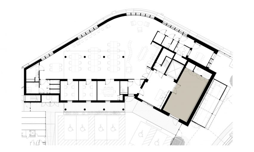 Floor plan of Roundhouse Works by Paddy Dillon, Reed Watts Architects and Allies & Morrison
