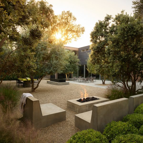 Fire pit at Santa Monica Modern home