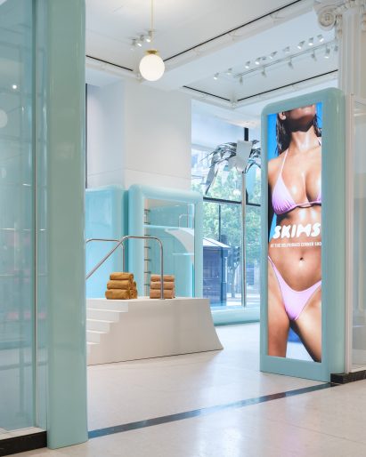 Entrance to SKIMS Swim Selfridges pop-up