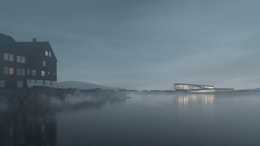 View of Smyril Line ferry terminal