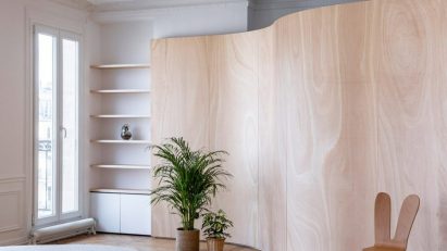 Wood Ribbon apartment by Toledano + Architects in Haussmann-era building