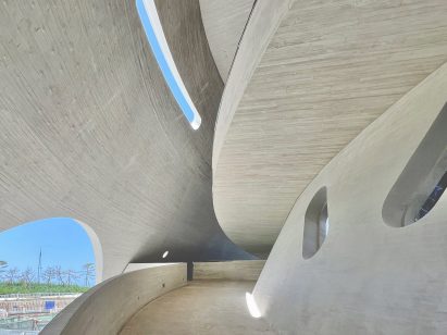 Interior of viewing platform in Yantai