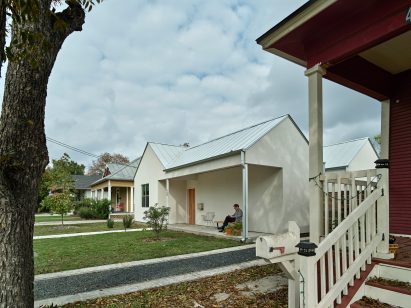 White stucco house with gables in Texas