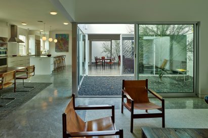 Interior view of house with courtyard