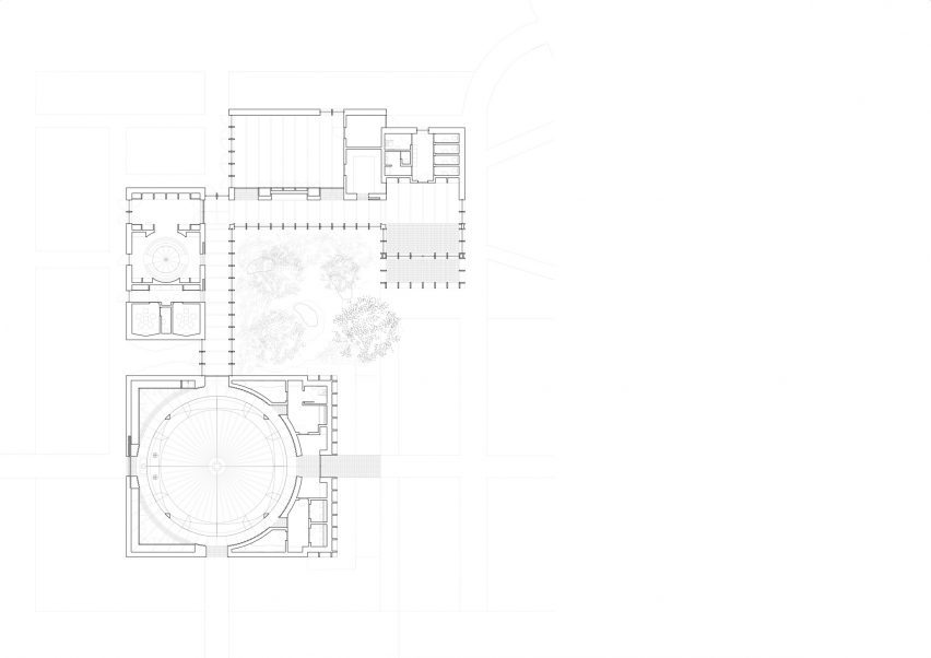 Plan of Hampshire temple by James Gorst Architects