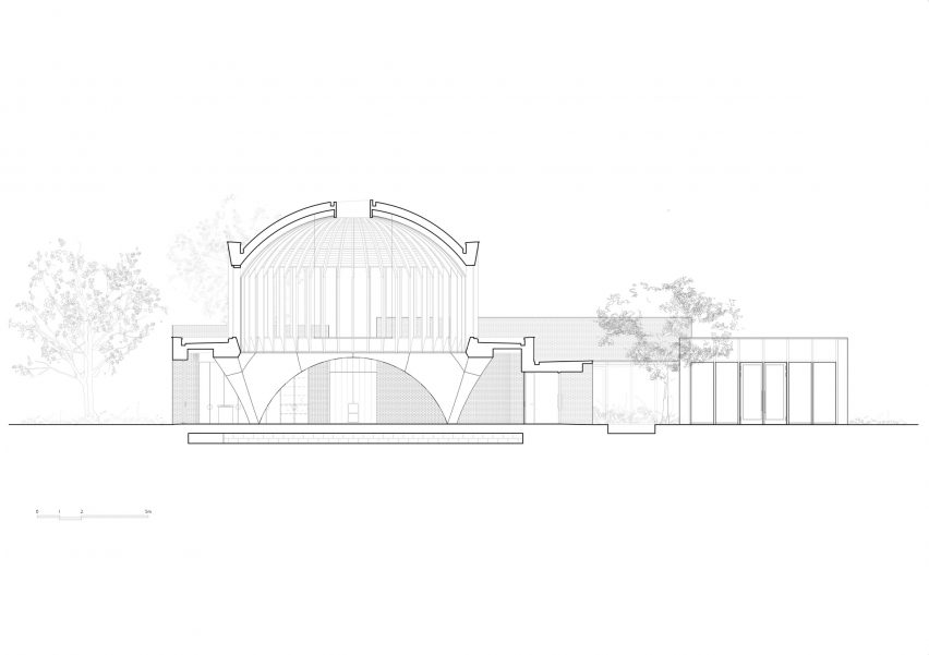 Section of Hampshire temple by James Gorst Architects