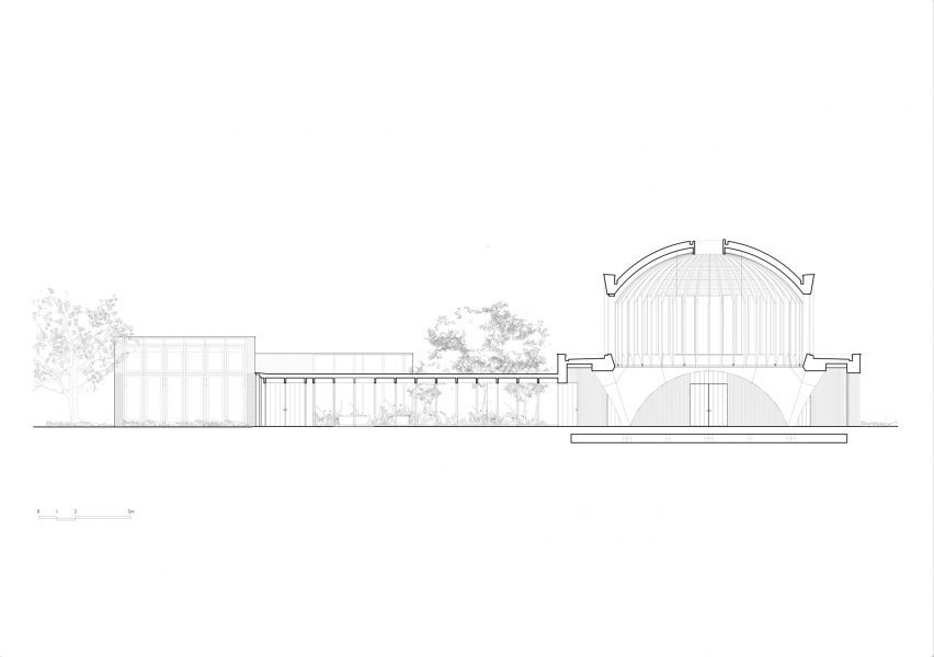 Section of Hampshire temple by James Gorst Architects