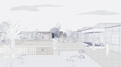 Illustration showing streetscape