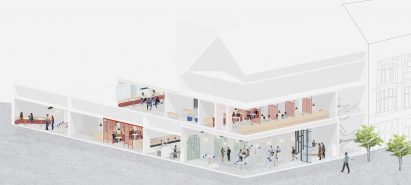 Visualisation showing a restaurant's interior