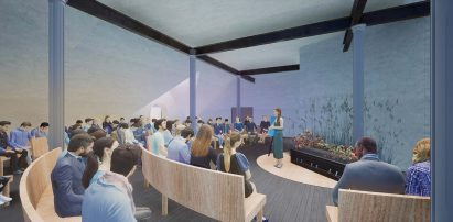 Visualisation showing interior of crematorium